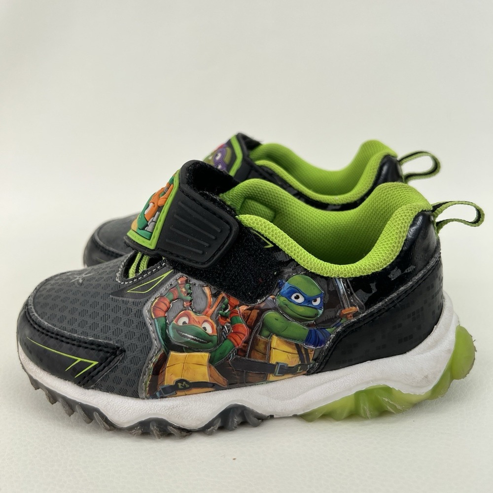 Boys Toddler & Little Kid Teenage Mutant Ninja Turtle TMNT Light up Shoes Size 9 - Picture 6 of 10